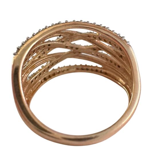 1/2 Carat Natural Diamond Braided Woven Paths Ring Size 7 - Picture 9 of 16